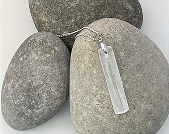 Natural Selenite Crystal Pendant Necklace