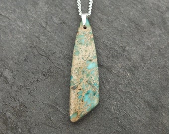 Imperial, Jasper, Jewellery, Pendant, Necklace, Gemstone, Blue, Small Gift