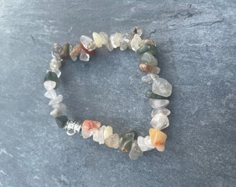 Mixed colour gemstone chip bracelet small gift jewellery