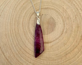 Natural Lepidolite Purple Pendant jewellery silver