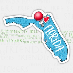 Florida Sticker: Sunshine State Decal, Waterproof Vinyl (3&quot;)