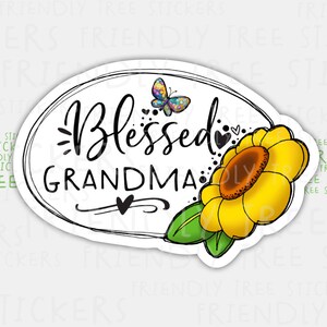 Blessed Grandma Sticker: Hand-Drawn Waterproof Decal (3&quot;)