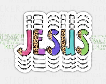 3" Jesus Sticker: Waterproof Christian Decal