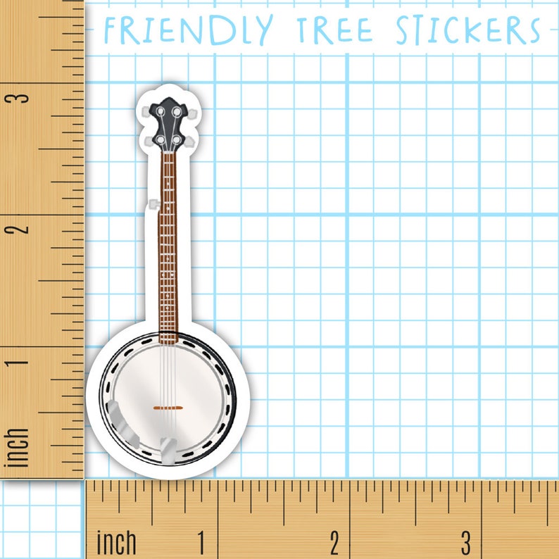 Hand Drawn Banjo Sticker: Waterproof Matte Vinyl, 3 Inch - 990 - Etsy