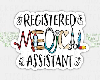 Registered Medical Assistant Sticker: Waterproof MA Decal (3")