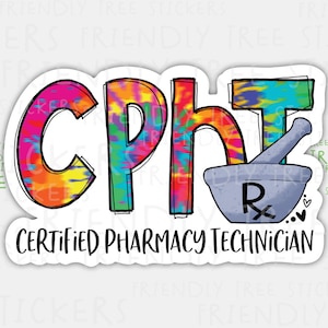 3&quot; Certified Pharmacy Technician Sticker, CPHT Sticker, Pharmacy Tech Sticker, Pharmacy Sticker, Pharmacy Decal, Pharmacy Tech, 374
