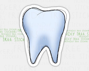 3" Tooth Sticker, Dental Sticker, Dentist Sticker, Teeth Stickers, Dental Hygienist, Tooth, Journal Sticker, Laptop Sticker, 648