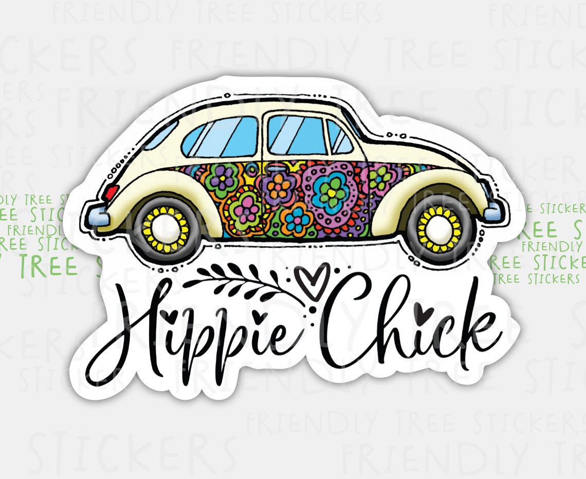 Hippie 039 Hippie-stickers voor de auto, meerkleurig gemengd