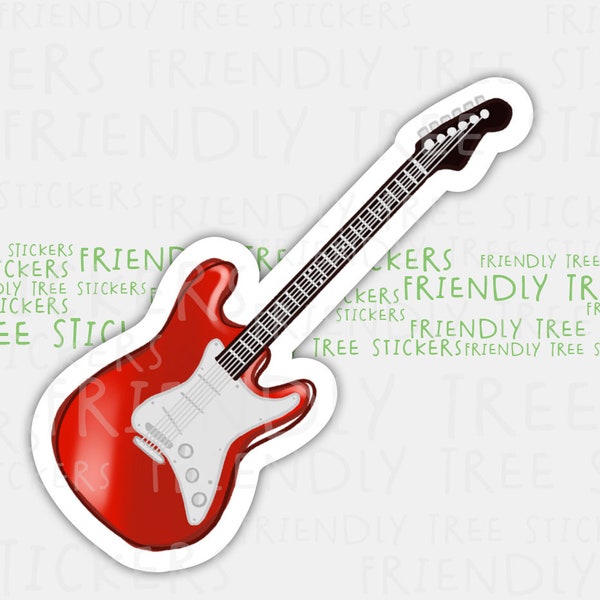 3" Electric Guitar Sticker is hand drawn and will be a wonderful conversation starter as it shows your appreciation for the Guitar. 992