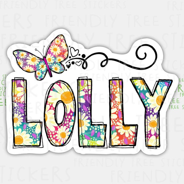 3" Lolly Sticker, Lolly Sticker, Grandma Sticker, Hand Drawn Sticker, Grandma Decal, Gift For Lolly, Lolly Grandma, 528