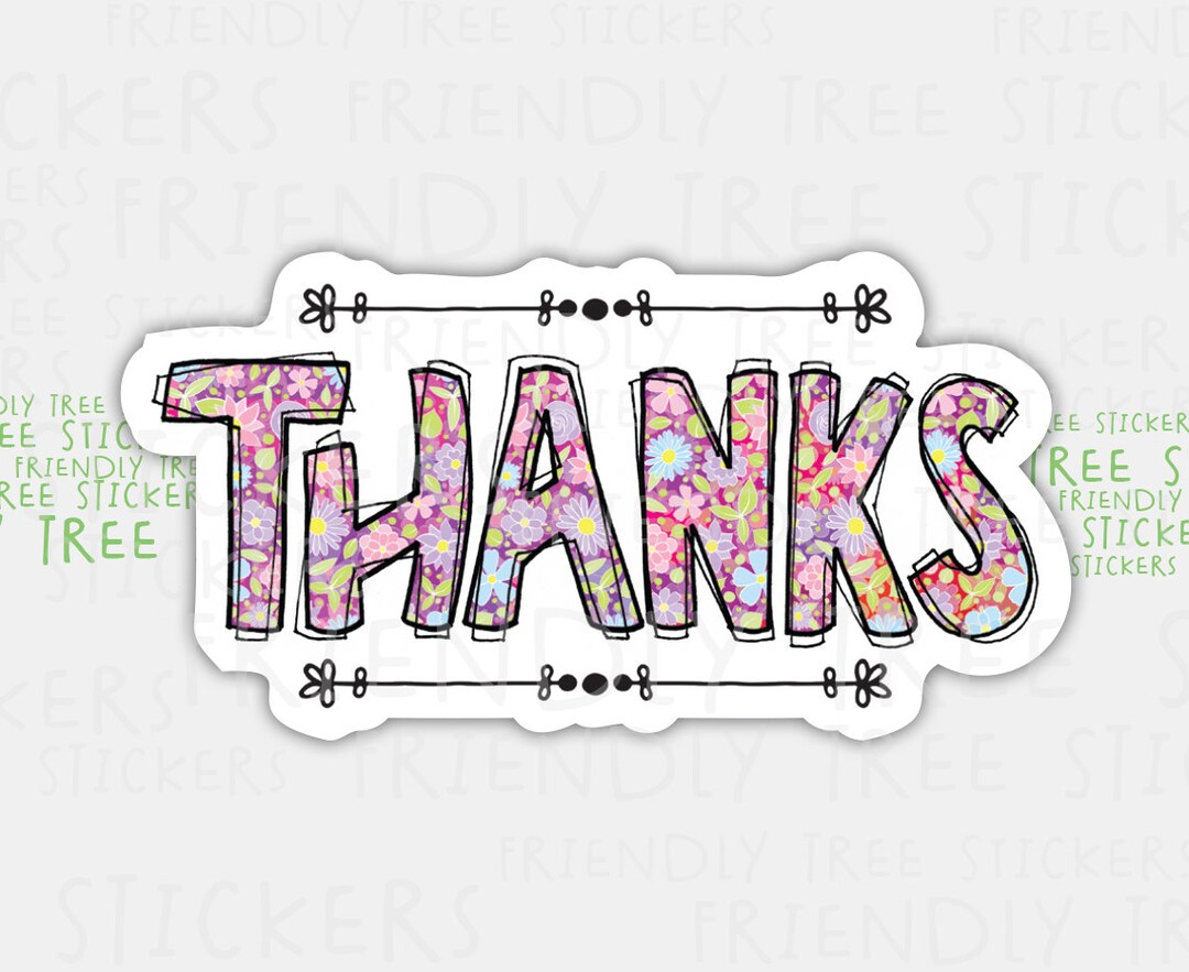 3 Thanks Sticker, Gratitude Sticker, Appreciation Sticker, Thank You ...