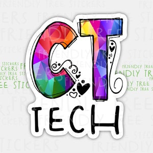 CT Tech Sticker: 3&quot; Waterproof Medical Vinyl Sticker