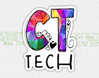 CT Tech Sticker: 3" Waterproof Medical Vinyl Sticker - 390
