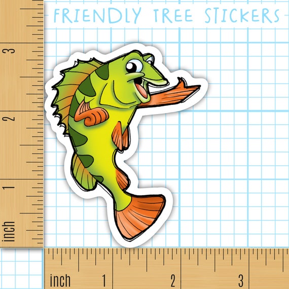 3 Fish Sticker, Fishing Sticker, Fish Decal, Fishing Decal, Hand