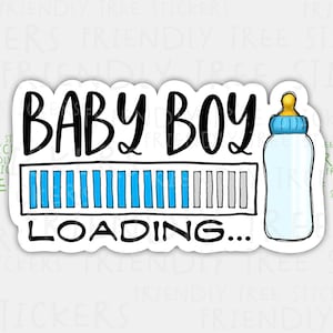 3&quot; Baby Boy Loading Sticker, Bottle Sticker, Baby Boy Stickers, Baby Shower Gift, Hand Drawn Sticker, Baby Stickers, Scrapbook Stickers, 580