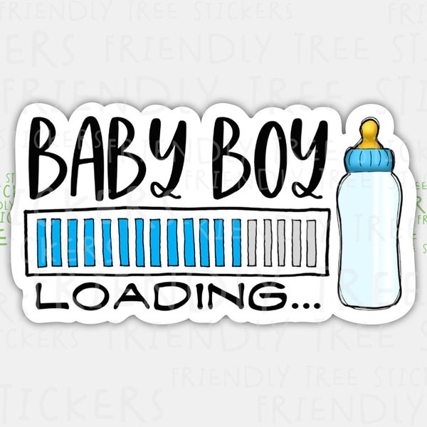 3" Baby Boy Loading Sticker, Bottle Sticker, Baby Boy Stickers, Baby Shower Gift, Hand Drawn Sticker, Baby Stickers, Scrapbook Stickers, 580