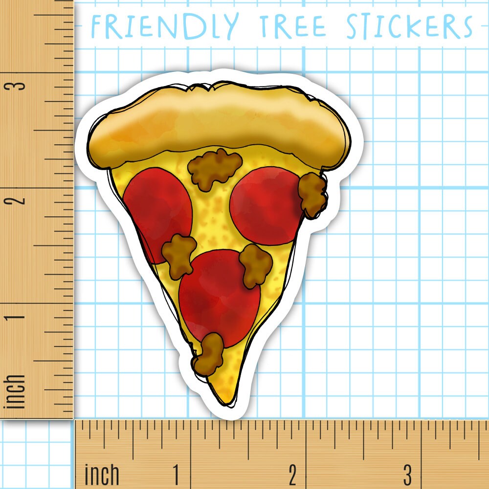 Slice Sticker Design Pizza Slice Sticker: Hand-drawn Waterproof Vinyl Decal (3