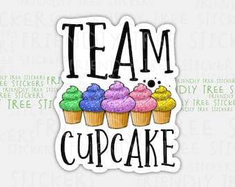 3" Team Cupcake Sticker, Food Stickers, Cupcake Sticker, Cute Stickers, Baking Stickers, Cupcake Decals, Cupcake Decal, 301