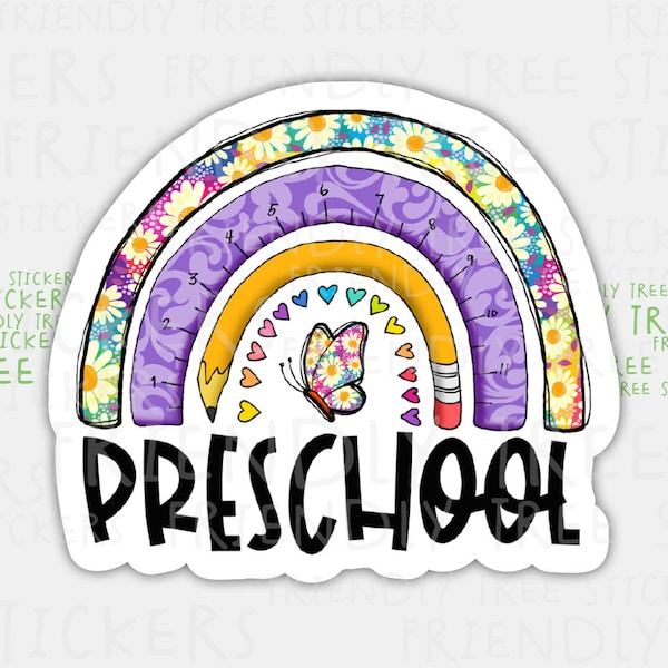 3" Preschool Rainbow Sticker, Preschool Teacher Sticker, School Stickers, Teacher Sticker, Preschool Sticker, Preschool Teacher, 715