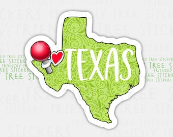 Texas State Sticker: Waterproof Vinyl Decal (3")