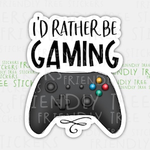 3&quot; I&#39;d Rather Be Gaming Sticker, Controller Sticker, Game Controller Sticker, Gamer Sticker, Gaming Stickers, Video Game Sticker, 328