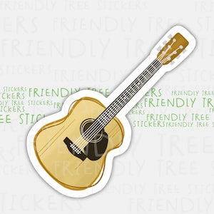 3" Acoustic Guitar Sticker is hand drawn and will be a wonderful conversation starter as it shows your appreciation for the Guitar. 993