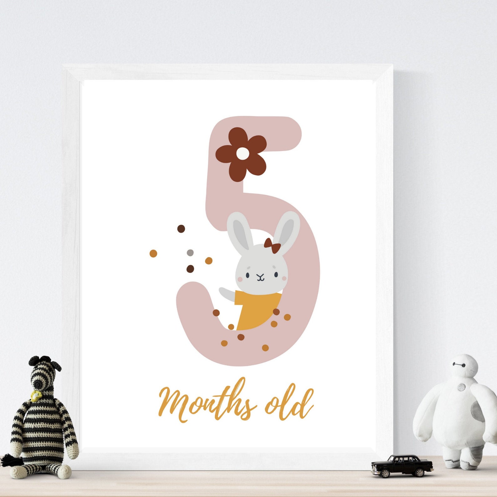 5 Months old Baby Shower Milestone Numbers Bohemian Numbers Etsy