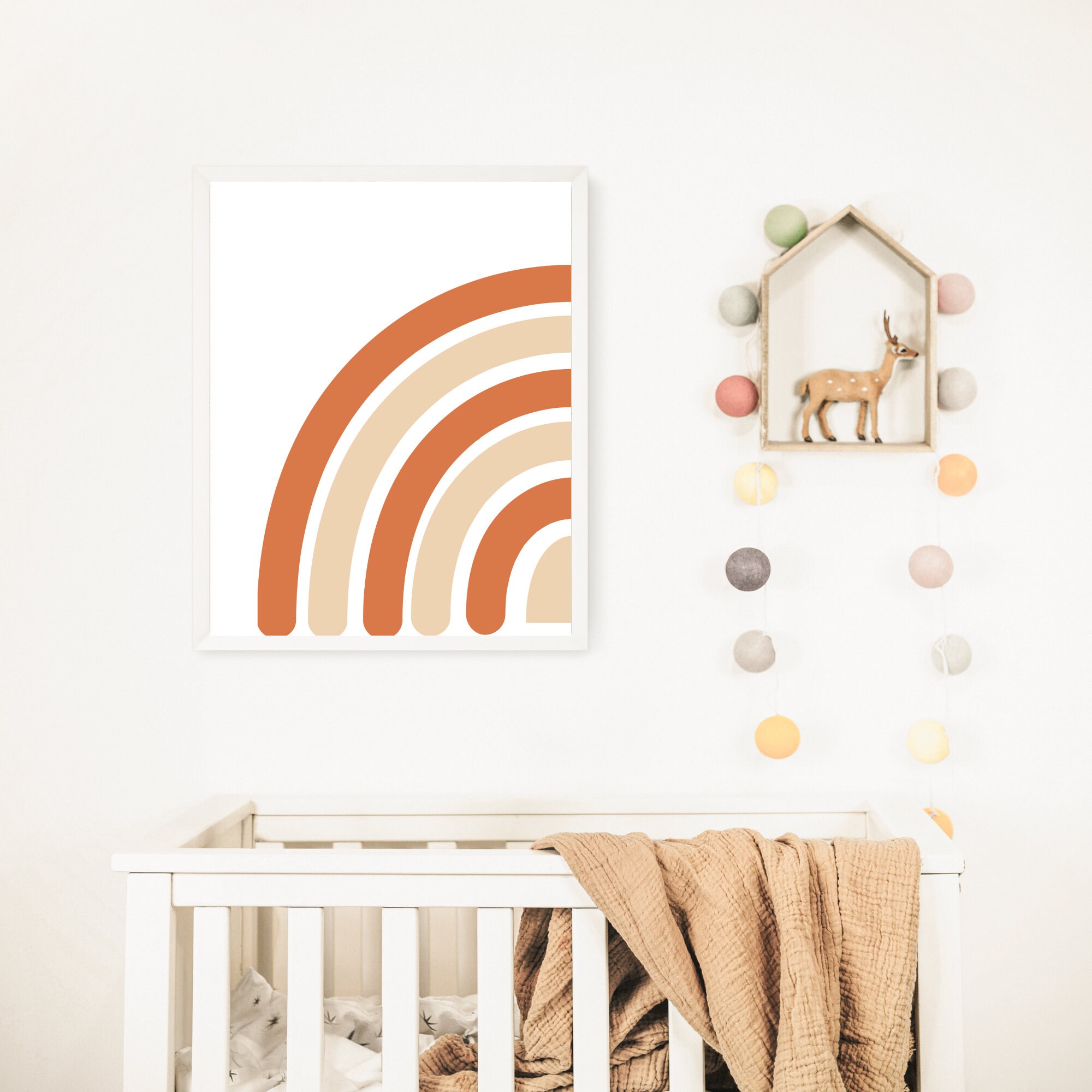 Neutrale Regenbogen Kinderzimmer Wandkunst Halb Regenbogen | Etsy