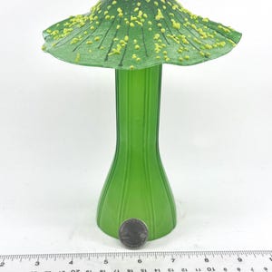 Green With Green Speckles Kiln Fired Recycled Glass Mushroom for Yard