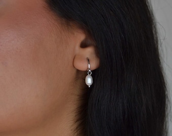 Silver natural pearl earrings (freshwater pearls), pearl earrings, with pearls, vintage pearl earrings, pearl earrings