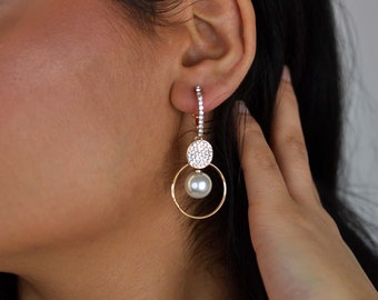 Perlen Ohrringe, Perlen Hoops, pearl drop earrings gold, Ohrringe mit Perlen, pearl dangle earrings, baroque pearl earrings