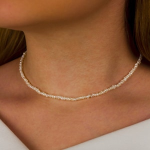 Natural pearl necklace 44 cm (freshwater pearls) Pearl necklace, pearl necklace, pearl necklace choker