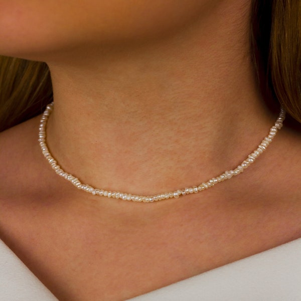 Naturperlenkette 44cm (Süßwasser Perlen) Perlenkette,pearl necklace , perlenkette choker