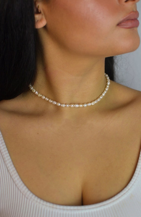 Uneven Pearls 44 Cm freshwater Pearls Pearl Necklacepearl -  UK