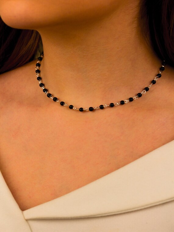 Chain With Black Pearls Collier pearl Necklace costume Jewelry