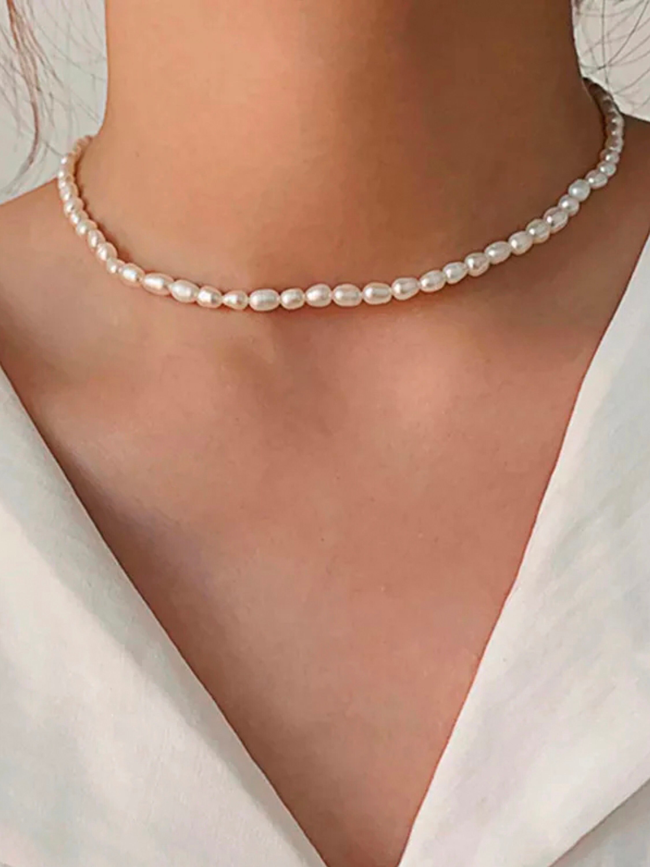 perlas naturales 43 cm perlas de agua dulce collar - Etsy España