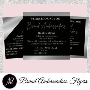 DIY CANVA TEMPLATE, Brand Ambassador Flyer, Brand Ambassador Template, Canva Flyer, Canva Template, Social Media Flyer