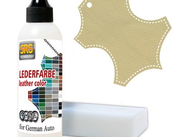 Couleur cuir pour BMW Dakota crème beige cuir réparation couleur cuir pour cuir et similicuir. 100 ml. Couleur cuir. Réparation du cuir.
