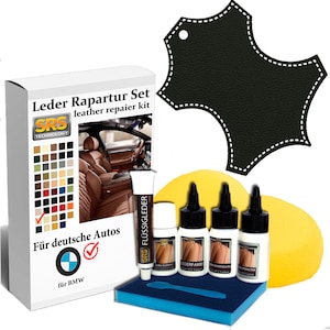 Leder Reparatur Set. Lederfarbe schwarz, BMW, Audi, Mercedes, VW. Leather Kit repair. Black leather.