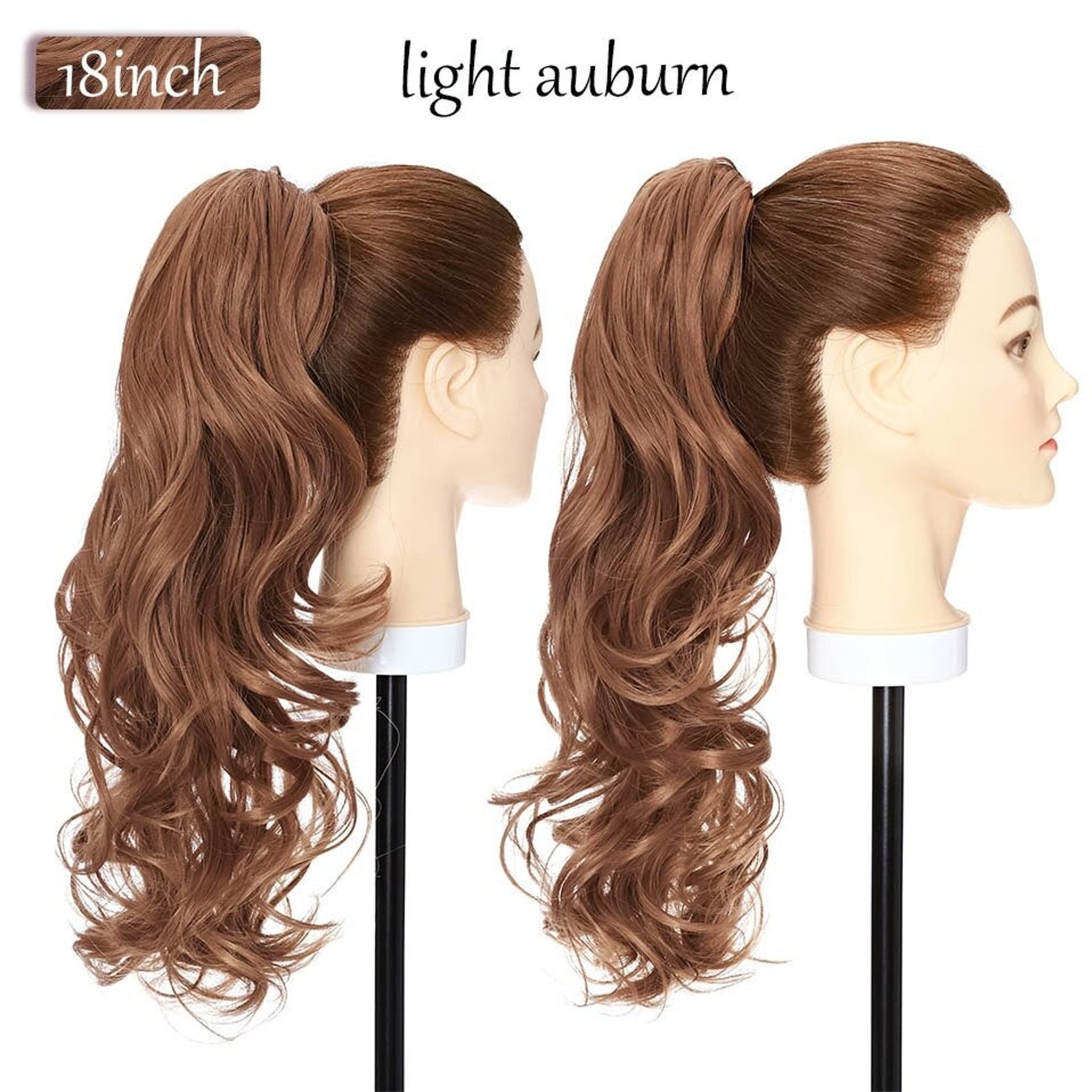 Light Auburn Ponytail Hair Extension Synthetic Hair Hairpiece Etsy