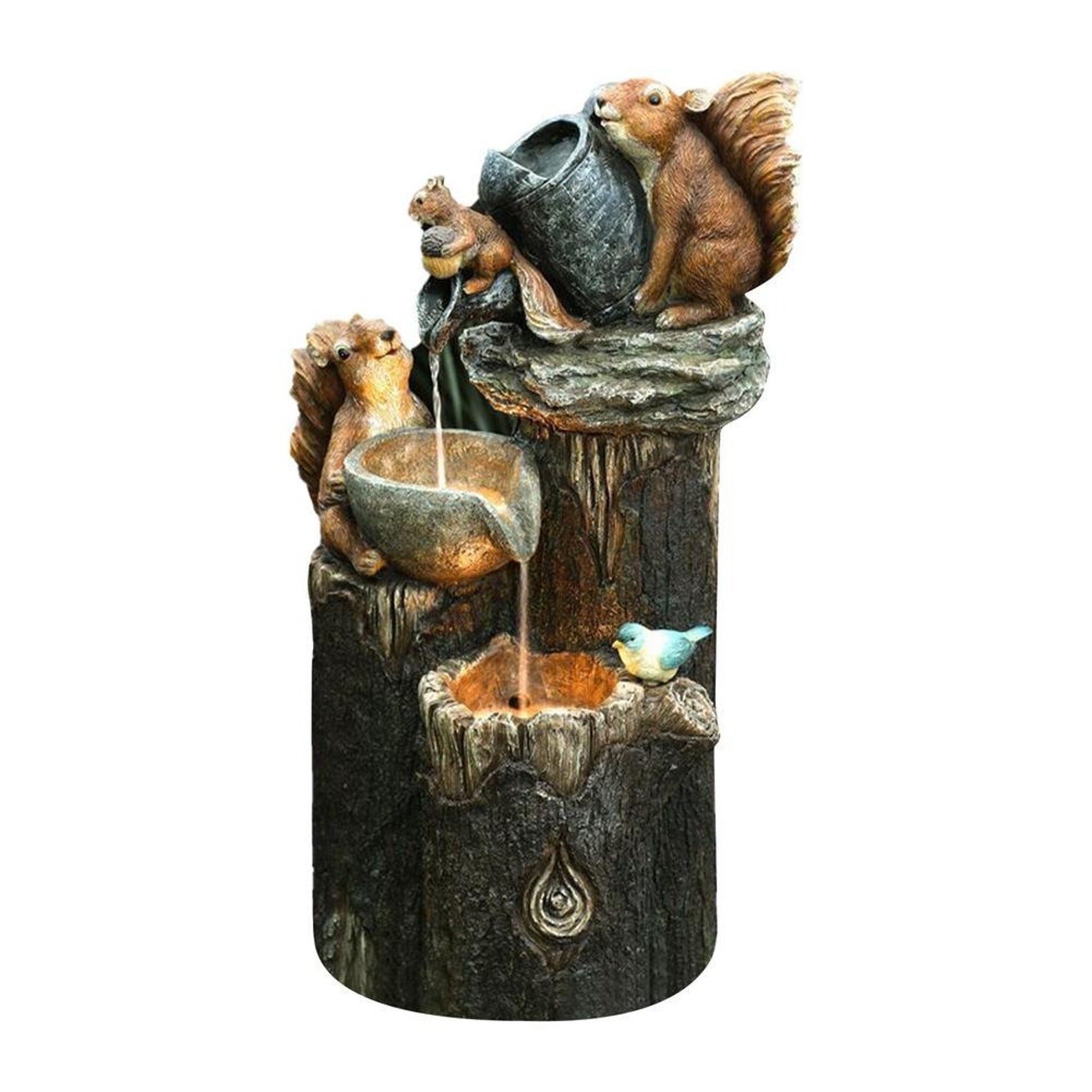 Animal Fountain Statue Multicolor Cascading Freestanding Etsy