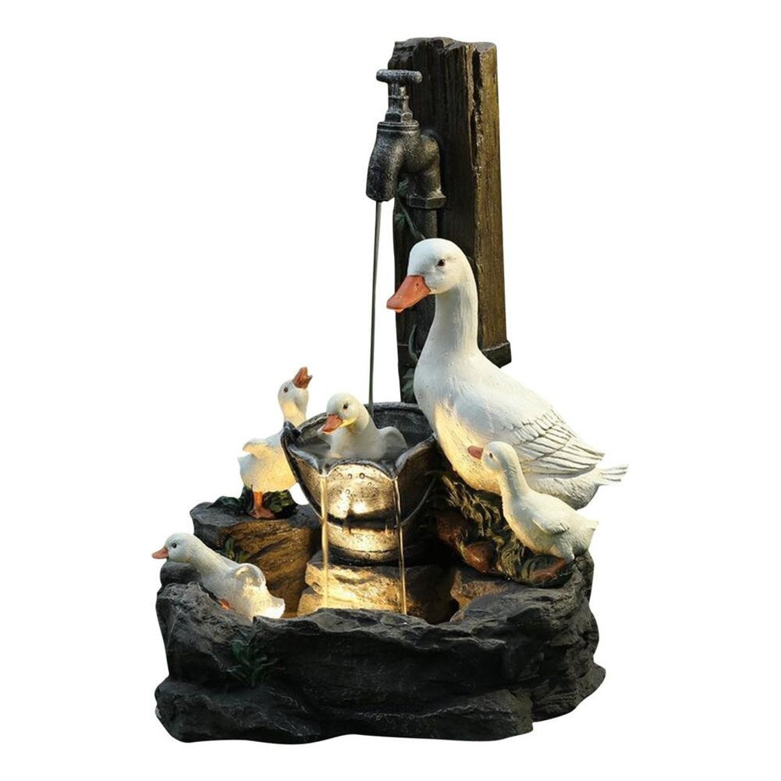 Animal Fountain Statue Multicolor Cascading Freestanding Etsy