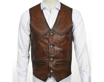 Mens Leather Vest - Etsy