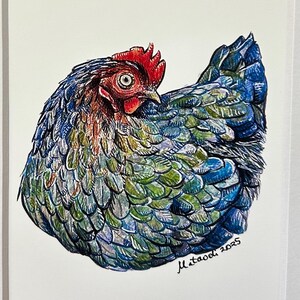 Chicken - Digital Print - Mama Hen - Farm Animal - Home Decor - Farm House - Chicken Lover - Birds - Colorful Bird - Art Print