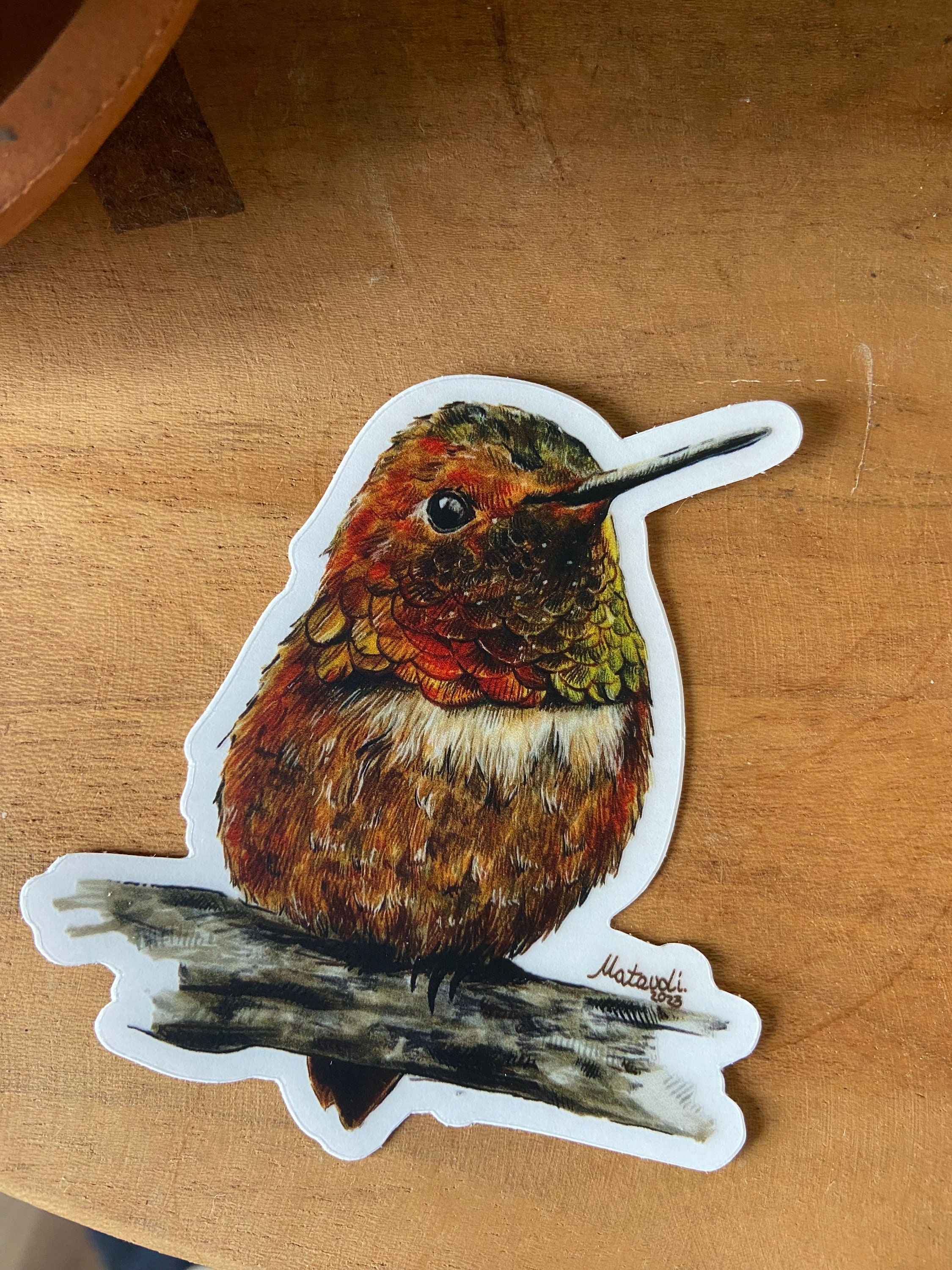 Watercolor Hummingbird Sticker - Handmade, Water Resistant - Etsy