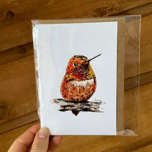 Kolibri Grußkarte - handgemacht - Vogel - Tierwelt - Natur