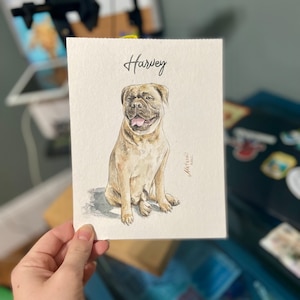 Watercolor portrait | Pet portrait | Four leg friend | Custom made portrait | Watercolor pet portrait from photo | Pet portrait custom
