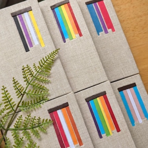 A6 Pride Banner Books | Linen Bound Journals | Blank | White Pages | Scrapbook Album | Memory Keeper | Unique Handmade Stationery