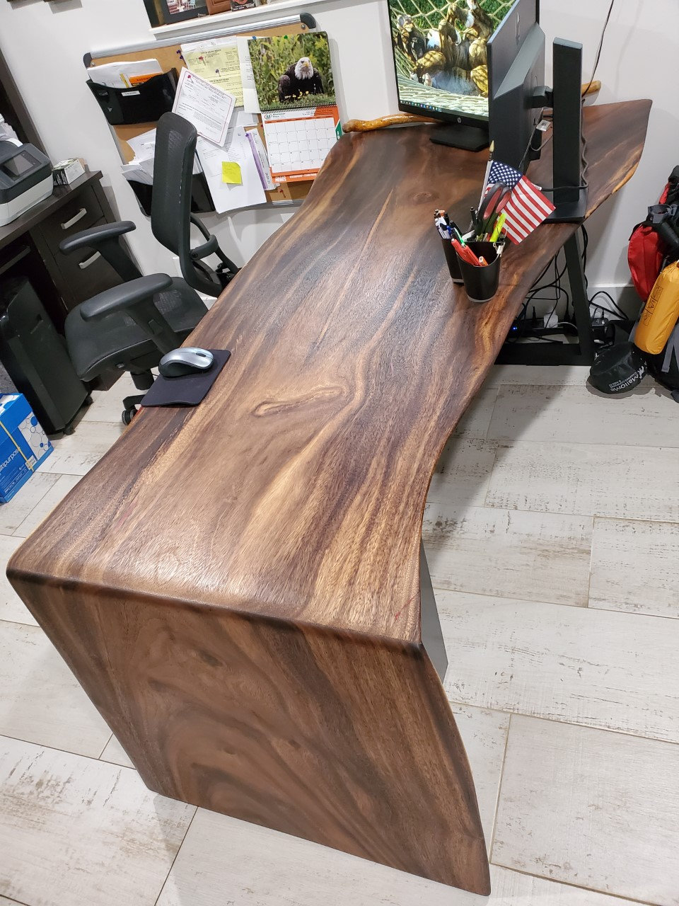 Live Edge Waterfall Desk - Etsy
