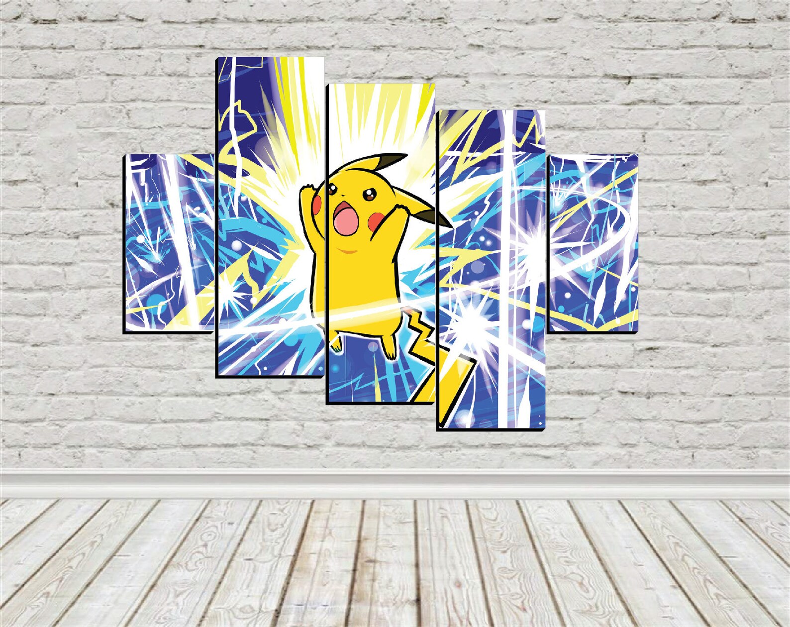 Pokemon Poster Set Pikachu Canvas Art Print Room Decor Home Etsy